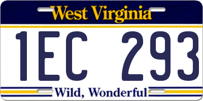 WV license plate 1EC293