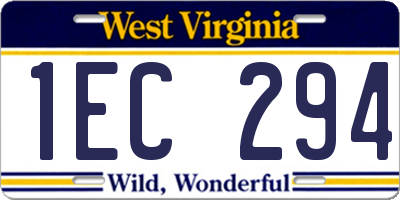 WV license plate 1EC294