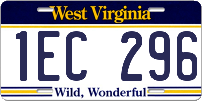 WV license plate 1EC296