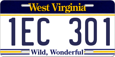 WV license plate 1EC301