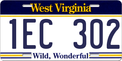 WV license plate 1EC302