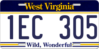 WV license plate 1EC305