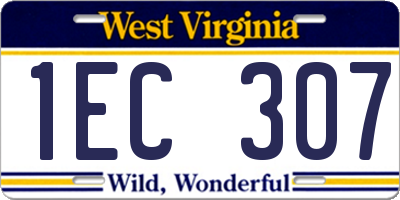 WV license plate 1EC307