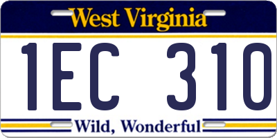 WV license plate 1EC310