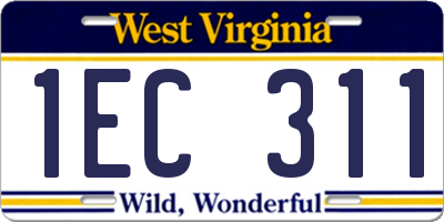 WV license plate 1EC311