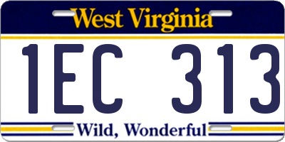 WV license plate 1EC313