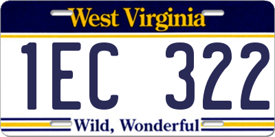 WV license plate 1EC322