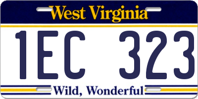 WV license plate 1EC323