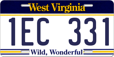 WV license plate 1EC331