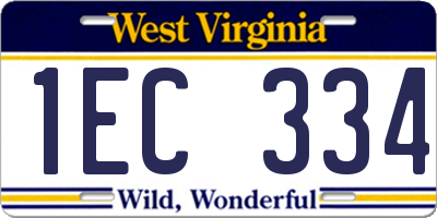 WV license plate 1EC334