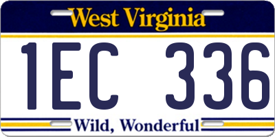WV license plate 1EC336
