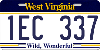 WV license plate 1EC337