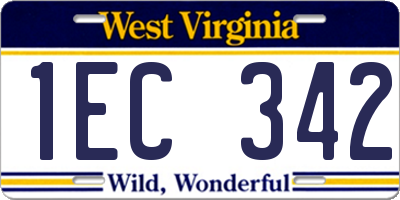 WV license plate 1EC342