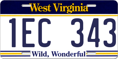 WV license plate 1EC343