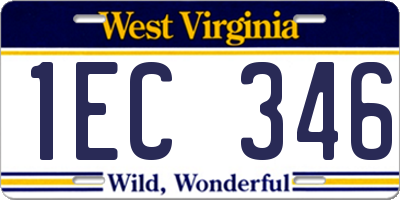 WV license plate 1EC346