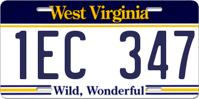 WV license plate 1EC347