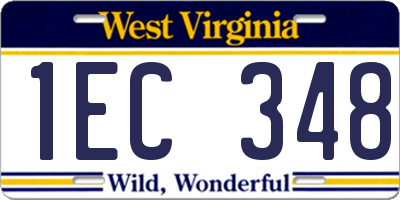 WV license plate 1EC348