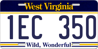 WV license plate 1EC350