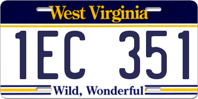 WV license plate 1EC351