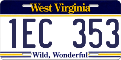 WV license plate 1EC353