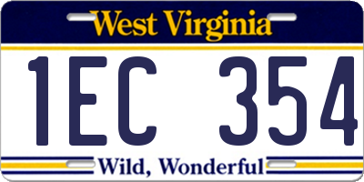 WV license plate 1EC354