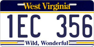WV license plate 1EC356