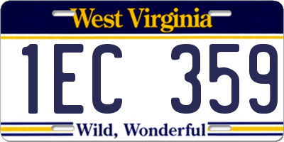 WV license plate 1EC359