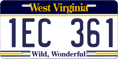 WV license plate 1EC361