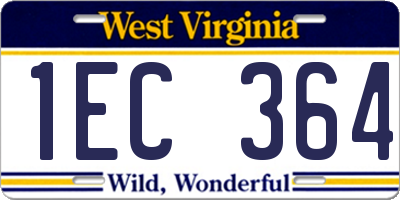 WV license plate 1EC364