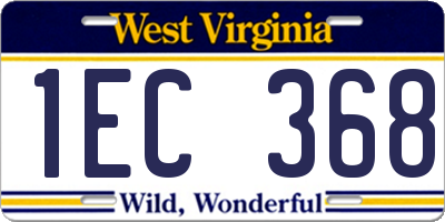 WV license plate 1EC368