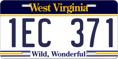 WV license plate 1EC371