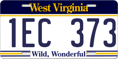 WV license plate 1EC373