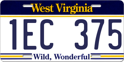 WV license plate 1EC375
