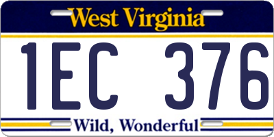 WV license plate 1EC376