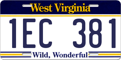 WV license plate 1EC381