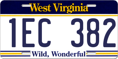 WV license plate 1EC382