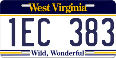 WV license plate 1EC383