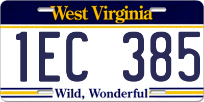 WV license plate 1EC385