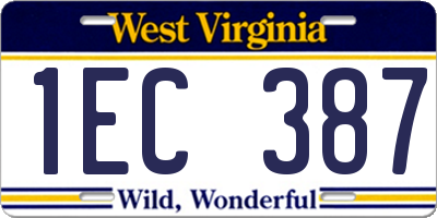 WV license plate 1EC387