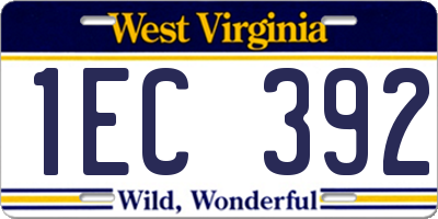 WV license plate 1EC392