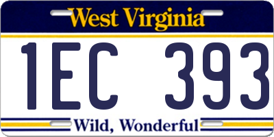 WV license plate 1EC393