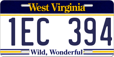 WV license plate 1EC394