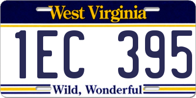 WV license plate 1EC395