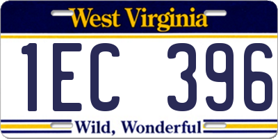 WV license plate 1EC396