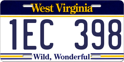 WV license plate 1EC398