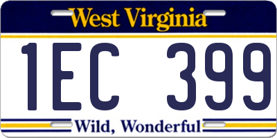 WV license plate 1EC399