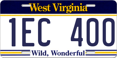WV license plate 1EC400