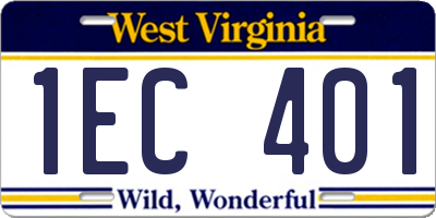 WV license plate 1EC401