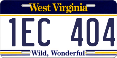 WV license plate 1EC404