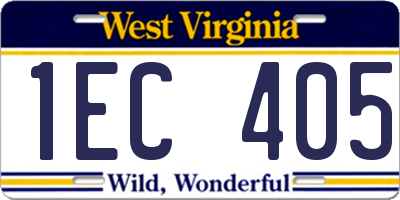 WV license plate 1EC405
